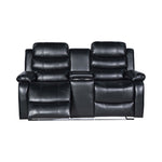 Chelsea 2R Seater Finest Leatherette Recliner Feature Console LED Light Ultra Cushioned V43-REC-CHLS2RBL