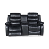 Chelsea 3R+1R+1R Seater Finest Leatherette Recliner Feature Console LED Light Ultra Cushioned V43-SET-CHLS-3-1-1-BL