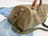 Large Capacity Canvas Travel Duffel Bag with Doodle Print - Weekend & Gym Tote V888-ELOSUNG37028