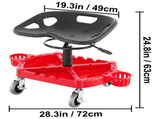 Rolling Garage Stool, 300LBS Capacity, Adjustable Height from 18 in to 23 in, 360-degree Swivel V952-YCTYXAPJYL4PDBZGEV0