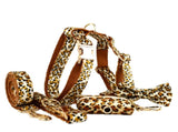 XS Luxury 5 Piece Dog Harness and Collar Set Leopard Print with Leash Bow Tie & Waste Bag Holder V888-ELOSUNG38962