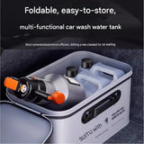 Grey Foldable Car Wash Storage Box - Large Capacity Waterproof EVA Organizer, Heavy Duty Handles, V888-ELOSUNG56471