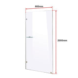 800 x 2000mm Frameless 10mm Safety Glass Shower Screen V63-828881