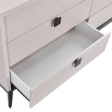 Dressing Chest With 6 Storage Drawers MDF Mirror Combination of Champagne and Black Colour V43-DRS-MAXL