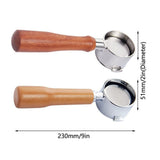 Reusable Bottomless Espresso Portafilter with with 1 Cup Filter Basket Wooden Handle for V1369-AZ3-W-21359