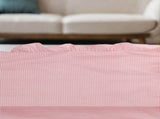 Washable Pink Gingham Ruffled Tablecloth for Elegant Coffee Tables V1369-AZ3-W-19154