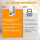 Portable Mini Washing Machine with Spin Dry & UV Sterilization 3L Capacity, Wash, Rinse, V1107-CS-MNXYJB