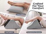 Giselle Bedding Back Pillow for Sitting in Bed, No-Collapse 25D High-Density Base, Ergonomic Lumbar RDP-SS-VEL-GY