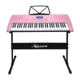 Karrera 61-Key Electronic Keyboard Piano Music with Stand - Pink EKB-CHJ-61-PK