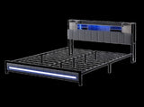 Levede Queen Bed Frame with Storage Headboard RGB LED BF1067-Q