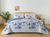 Ornate Vintage Lace purple blue3 Pc Bedspread & Pillow Cover Set V745-AC080393Q13U