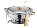 Chafing Dish Buffet Set, 5 Qt 4 Pack, Stainless Steel Chafer with 4 Full Size Pans, Round Catering V952-YXBXGSTGK4JT0HGMLV0