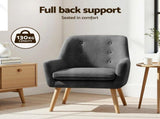 Artiss 2X Armchair Lounge Chair Accent Tub Chair Charcoal ANNE UPHO-B-ARM04-CHAX2
