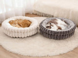 Pet Bed Cat Bed Dog Bed All-Season Bed Ultra-Soft Plush Large Pet Bed Round Pet - Gray - Size V1347-135-28322-GRY-50-20-15