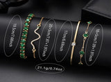 Green Womens Quartz Watch Jewelry Gift Set V1142-LP1005008623982971
