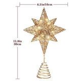 Christmas Star Tree Topper 3D Geometric Star Decorative LED Lights Battery Operated Beautiful Star V1294-YM0715-10327341