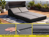 Gardeon Outdoor Day Bed Sun Lounge Setting Wicker Lounger Patio Furniture ODF-SUNBED-BS23-BK-AB