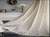 Boho Floral Print Curtain Panel with Lace and Tassel Trim, 150 x 160 cm V1188-MS-731-085