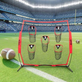8 x 8 ft Football Trainer Throwing Net, Training Throwing Target Practice Net with 5 Target Pockets, V952-GLQW88YC0000RHWMZV0