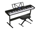 Alpha 61 Keys Electronic Piano Keyboard Digital Electric w/ Stand Stool Touch EK-JK-62-BK-H-B01