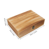 Wooden Cassette Tape Storage Box Coffee Pine Wood Organizer with Hinge for Home V1192-AZ-W-27214