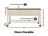 Green Fingers Mobile Raised Garden Bed With Wheels Storage Shelf 81cm Height for Vegetables Herb GB-AG-PLAT-WLS-WH