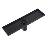 Linear Shower Floor Drain with Removable Cover 304 Stainless Steel Matte Black 30cm V1294-YM0718-3112210005511