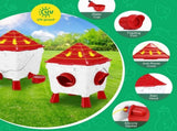 CARLA HOME Chicken Feeder Waterer Set, Automatic Gravity Dispenser with 8KG Food & 8L Water LSB-36359