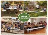 Gardeon 180cm Folding Garden Bench Portable Trestle Seat HDPE Fold In Half White GB-HDPE-FD-WH