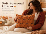 2 Pack Pumpkin Cushion Covers Caramel Autumn Decorative Pillow Cases for Sofa Couch Fall Decoration, V1237-ZY-917-174