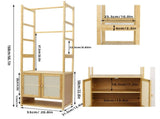 High Strength Bamboo Clothing Rack Closet Organizer Storage Cabinet & Shoe Shelf V767-JJ-ZY1113
