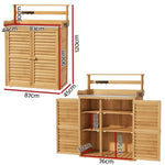 Gardeon Outdoor Storage Cabinet Box Potting Bench Table Shelf Chest Garden Shed OSC-CABI-WOOD-NTL