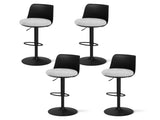 Artiss 4x Bar Stools Kitchen Swivel Gas Lift Counter Dining Chair Curved Black BA-BB-8097C-BKX4
