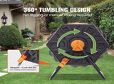 Compost Bin 18.5 Gal Composter Tumbler Rotating Outdoor with Sliding Door V952-FGDFJ185JL00JRFPDV0