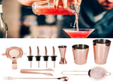 11Pcs/Set Multifunction Stainless Steel Cocktail Shaker Tools Set Bar Bartender SuppliesRose Gold V1294-YM0901-3118200165811