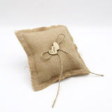Rustic Burlap Flower Girl Baskets with Pearl Handle,Bow Knot Heart Petals Basket for Vintage Wedding V1370-AZ4-06355