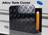 Diesel Tank Cover Double Side Sight Gauge Below Cut for Fuel Pick Up 10/15 L Tank Black Aluminium V985-ALLOYTANKCOVER