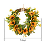 Sunflower Artificial Wreath Spring Summer Wreath for Front Door Farmhouse Home Wall Decor 30cm V1294-YM0901-190328QY02