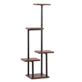 Artiss 5-Tier Plant Stand Indoor Outdoor, Metal & Wood Pot Plant Shelf, Tall Display Rack for PS-5T-WOOD-DW
