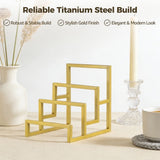 2PCS Purse Display Racks, 3-layer Wallet Display Stands, Gold Metal Clutch Purse Organizers for V1369-AZ3-W-08805