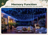 Jingle Jollys 32M Christmas Lights Solar Icicle String Lights 960 LED Blue XM-LED-960-IC-BL-40M-SLA