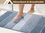 Bathroom Rugs,Ultra Soft Absorbent Bath Mat,Beige Non-Slip TPR Backing Stays in Place, Machine V1107-113-76917-BLU4