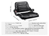 Universal Forklift Seat, Fold Down Tractor Seat with Adjustable Angle Back, Micro Switch and V952-CCZYCGKAQD00099Y0V0