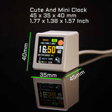2pc Mini Smart Wi-Fi Weather Station Clock - Desktop Digital Clock with HD IPS Screen, Customizable V888-ELOSUNG35900