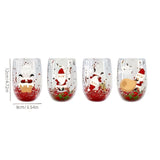 Christmas glass set, double walled glasses, borosilicate glass, festive drinkware, holiday gift, V1106-122-89673-RAN-4PCS