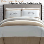 Big Sleep Yours Mine Neutral Quilt Cover Set Single V442-HIN-QUILTCS-YOURSMINE-NEUTRAL-SB