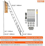 Attic Ladder Telescoping, 158.76kg Capacity, 100cm x 59.94cm,Multi-Purpose Aluminium Extension, V952-SSKKSGLTLHJ3RSMJGV0