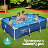 Bestway Swimming Pool 259x170x61cm Steel Frame Above Ground Pools 2300L BW-POOL-SQ-259-56496