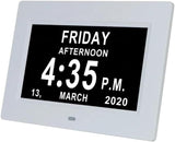 7" Large Display Digital Clock with Detailed Time & Date, Multiple Alarm Reminders,Language V1189-LC-RY-00502