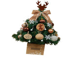 Mini Xmas Tree with Deer Horn Adjustable Light Strings Tabletop Small Destop Decor 50cm Khaki V1294-YM0901-3115240085811